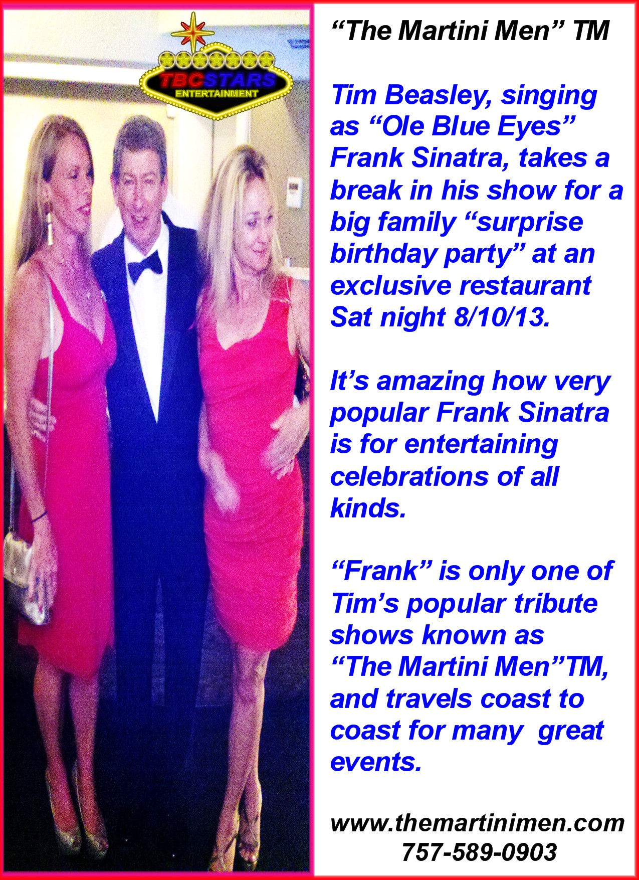 The martini men frank sinatra impersonator